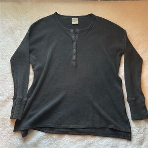 Dark Gray Henley Long Sleeve Shirt